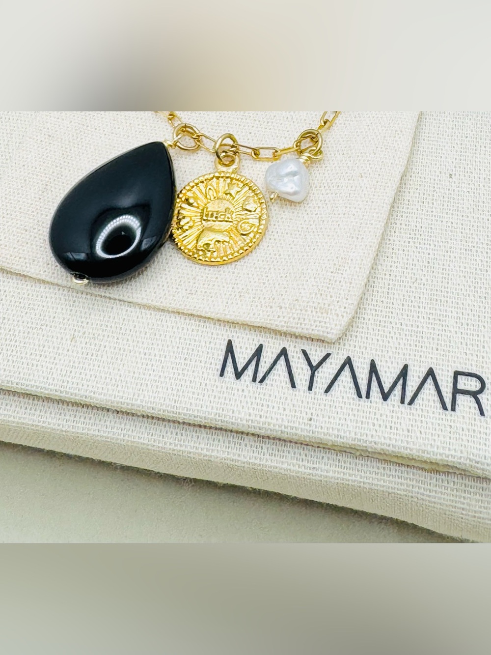 NEW Mayamar Gold Plated Luck Coin Necklace